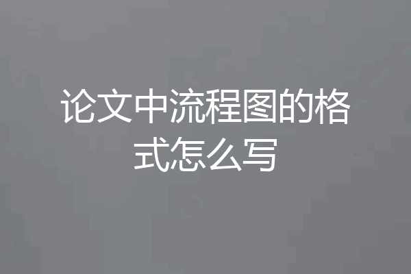 论文中流程图的格式怎么写