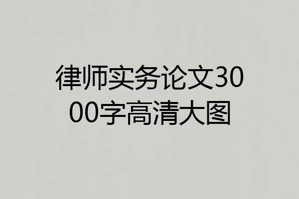 律师实务论文3000字高清大图