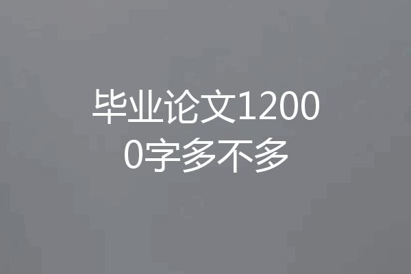 毕业论文12000字多不多