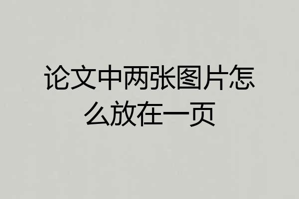 论文中两张图片怎么放在一页