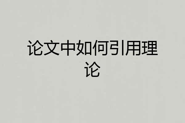 论文中如何引用理论