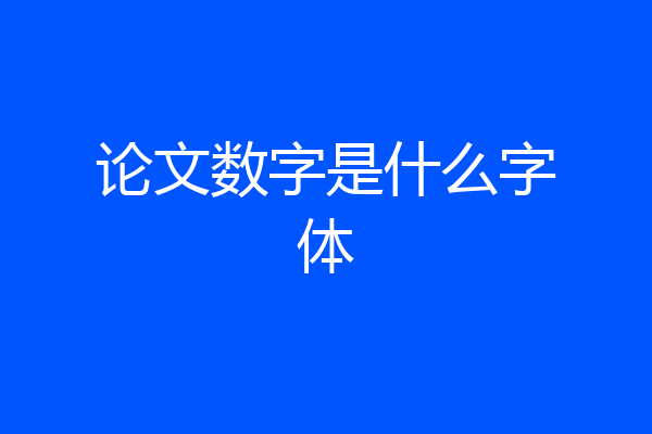 论文数字是什么字体