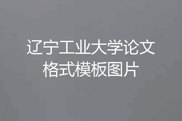辽宁工业大学论文格式模板图片