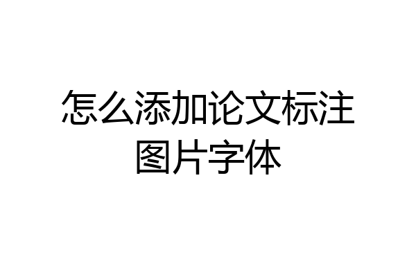 怎么添加论文标注图片字体