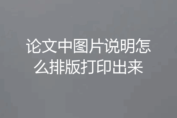 论文中图片说明怎么排版打印出来
