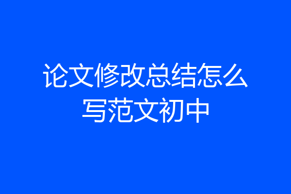 论文修改总结怎么写范文初中