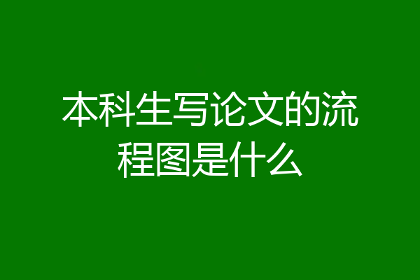 本科生写论文的流程图是什么