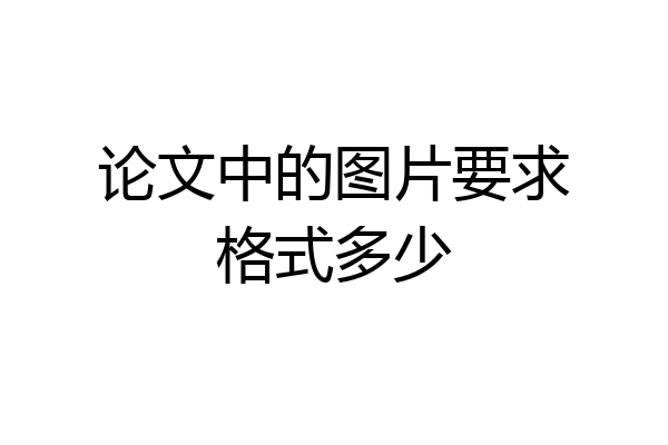 论文中的图片要求格式多少