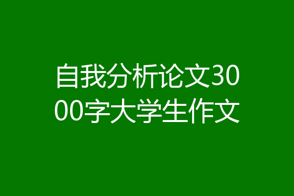自我分析论文3000字大学生作文