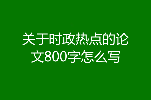 关于时政热点的论文800字怎么写