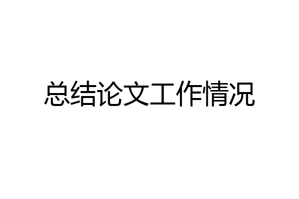 总结论文工作情况