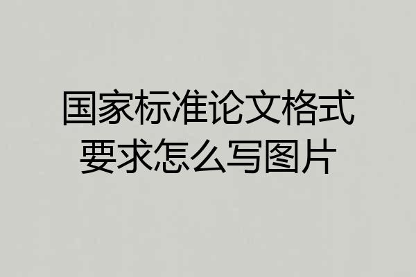 国家标准论文格式要求怎么写图片