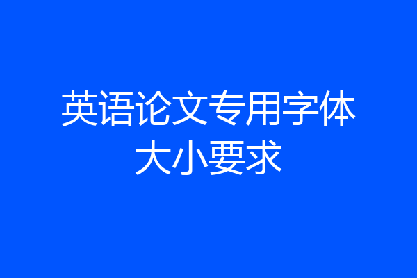英语论文专用字体大小要求