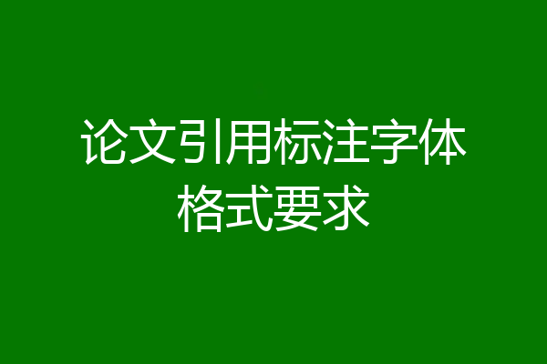 论文引用标注字体格式要求