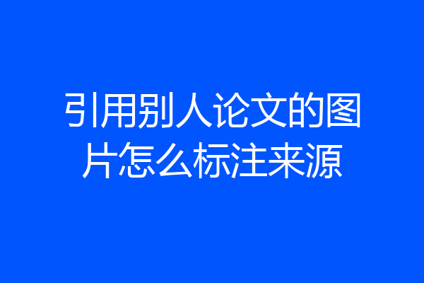 引用别人论文的图片怎么标注来源