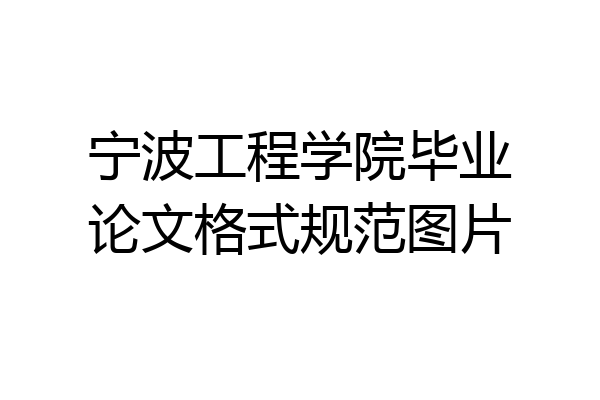 宁波工程学院毕业论文格式规范图片