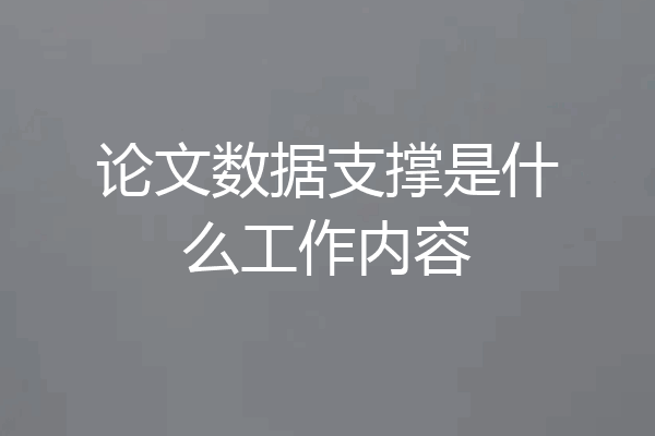论文数据支撑是什么工作内容