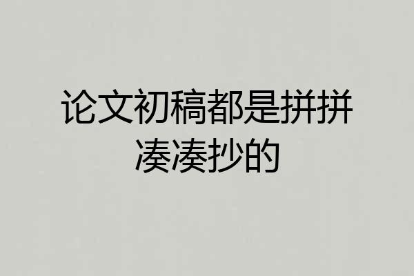 论文初稿都是拼拼凑凑抄的
