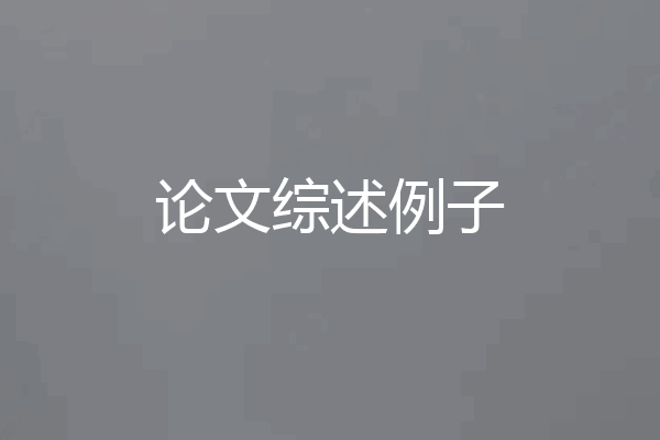 论文综述例子