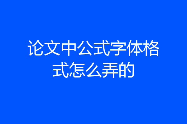 论文中公式字体格式怎么弄的
