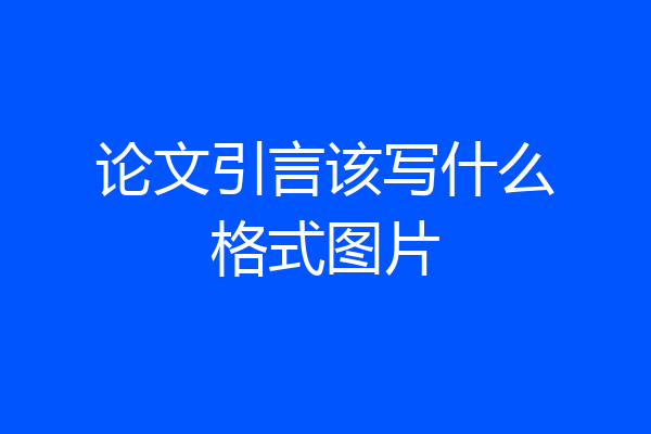 论文引言该写什么格式图片