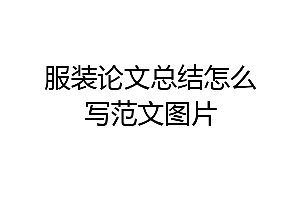 服装论文总结怎么写范文图片
