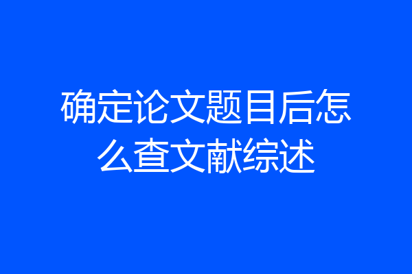 确定论文题目后怎么查文献综述