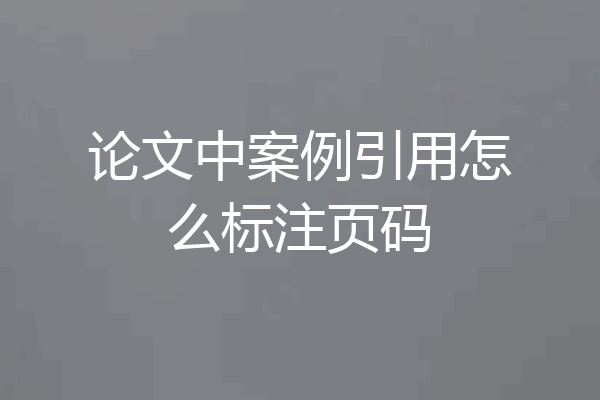 论文中案例引用怎么标注页码