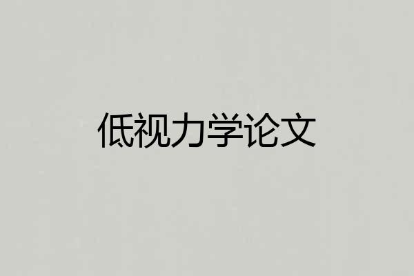低视力学论文