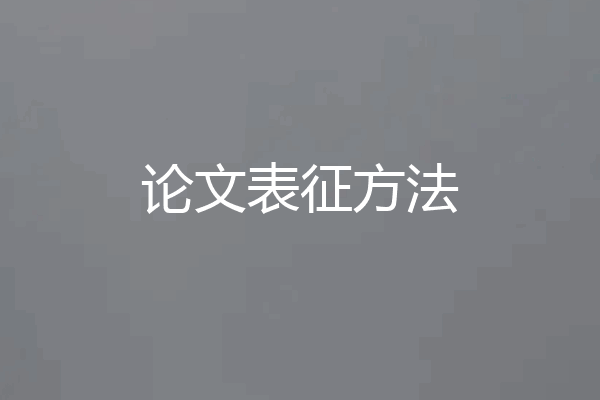 论文表征方法