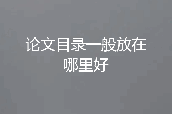 论文目录一般放在哪里好