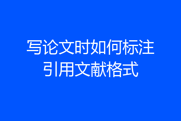 写论文时如何标注引用文献格式