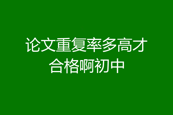 论文重复率多高才合格啊初中