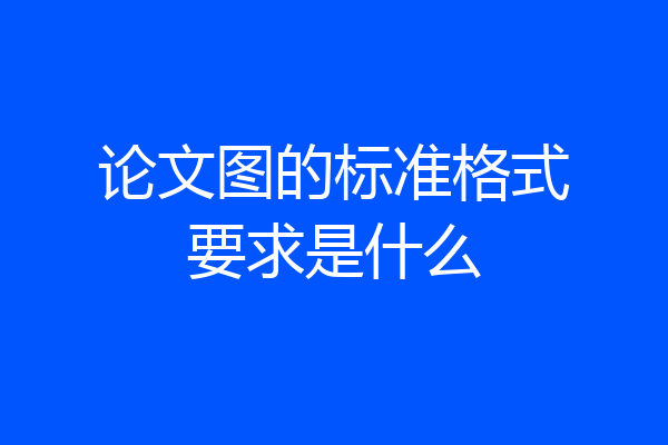 论文图的标准格式要求是什么