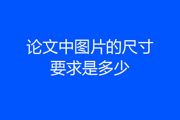 论文中图片的尺寸要求是多少