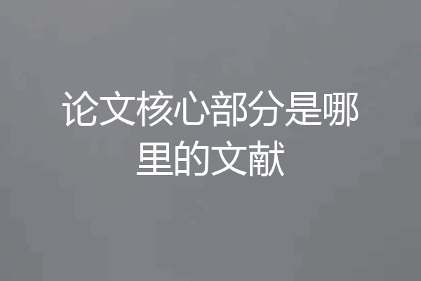 论文核心部分是哪里的文献