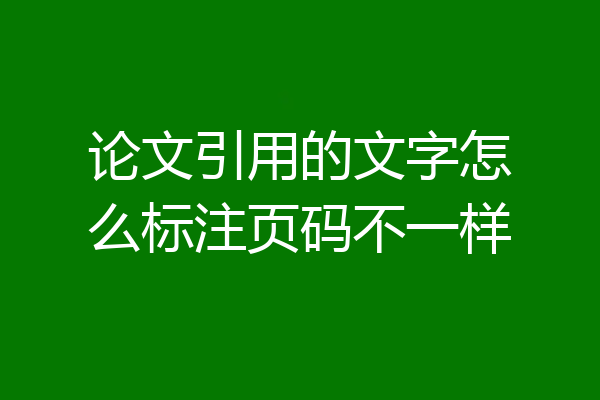 论文引用的文字怎么标注页码不一样