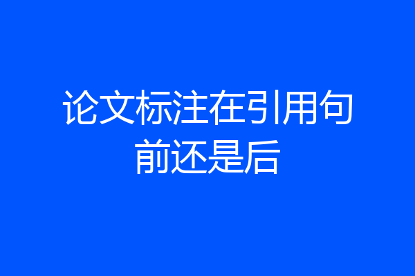 论文标注在引用句前还是后