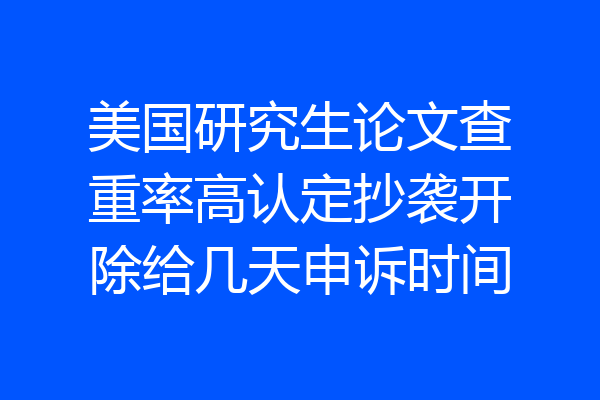 美国研究生论文查重率高认定抄袭开除给几天申诉时间