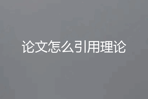 论文怎么引用理论