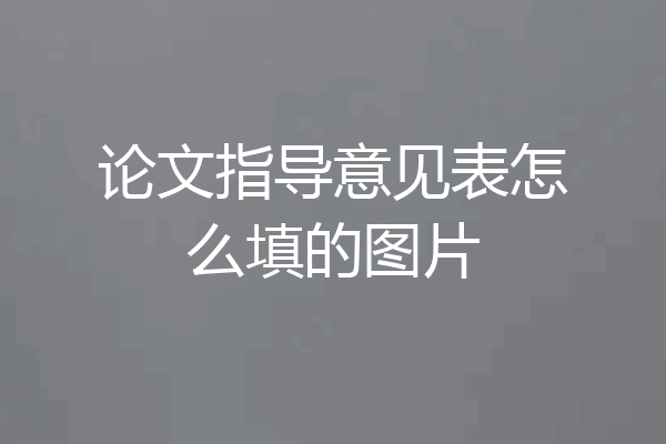论文指导意见表怎么填的图片