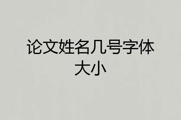 论文姓名几号字体大小