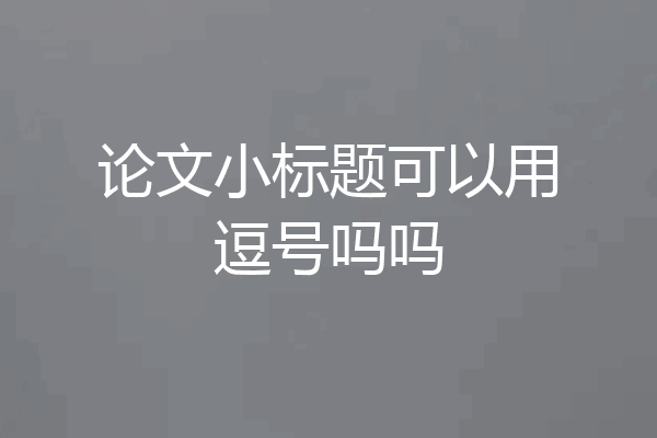 论文小标题可以用逗号吗吗