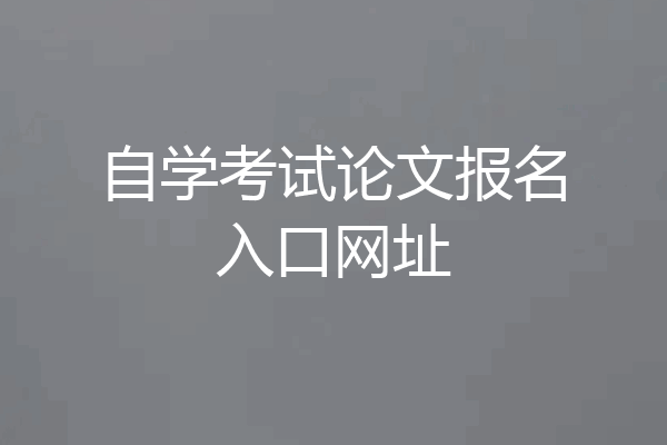 自学考试论文报名入口网址