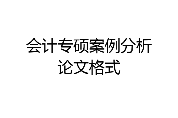 会计专硕案例分析论文格式