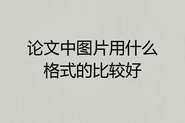 论文中图片用什么格式的比较好