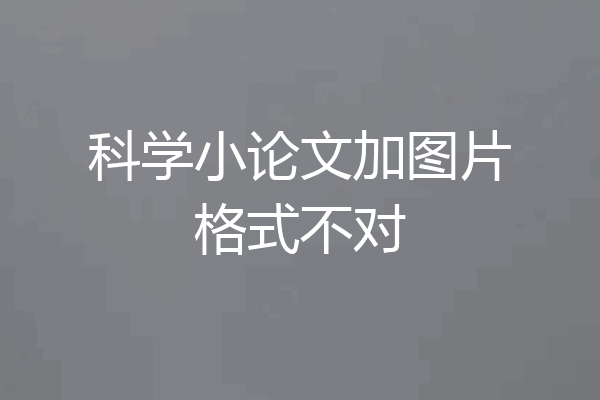 科学小论文加图片格式不对