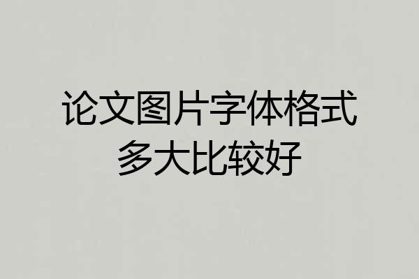 论文图片字体格式多大比较好