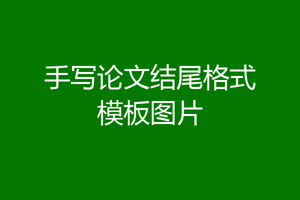 手写论文结尾格式模板图片