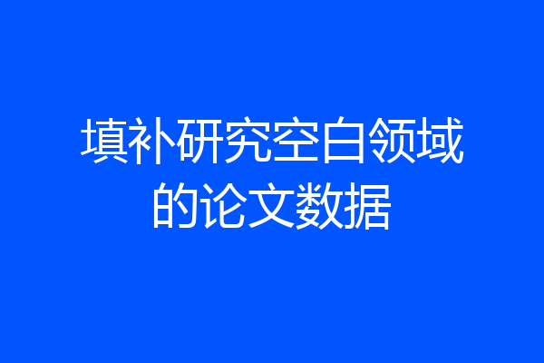 填补研究空白领域的论文数据